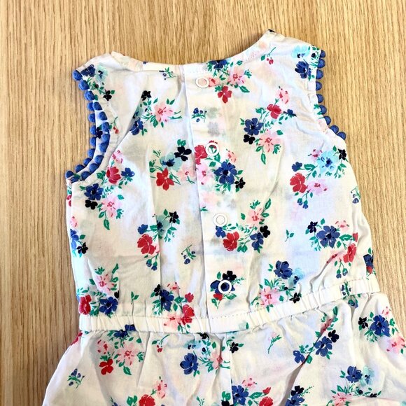 Carters Baby Girl Sleeveless Floral Romper Sz 3M Snap closure Lightweight - Picture 6 of 8